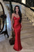 Sexy Red Mermaid Spaghetti Straps Maxi Long Party Prom Dresses,Evening Dress,13348