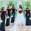 Mismatched Black Mermaid Maxi Long Bridesmaid Dresses For Wedding Party Online,WG1816