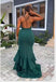 Sexy Green Mermaid Spaghetti Straps V-neck Maxi Long Party Prom Dresses,Evening Dress,13413