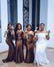 Mismatched Chocolate Mermaid Maxi Long Bridesmaid Dresses For Wedding Party,WG1798