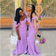 Sexy Purple Mermaid Off Shoulder Maxi Long Bridesmaid Dresses For Wedding Party,WG1806