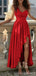 Sexy New Arrival Red A-line One Shoulder High Low Party Prom Dresses,13304