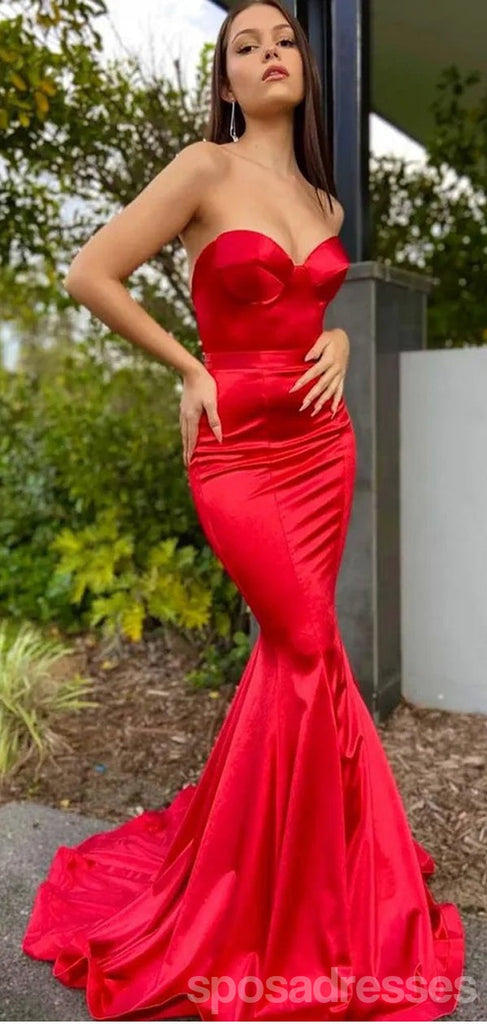 Sexy Red Mermaid Sweetheart Maxi Long Party Prom Dresses,Evening Dress,13410