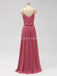 Esparguete Correia Chiffon rosa empoeirado Vestidos De Dama de Honor Baratos Online, WG600