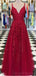 Σπαγγέτι ιμάντες δαντέλα σκούρο κόκκινο φτηνά μακριά φορέματα prom βράδυ, φτηνά custom γλυκό 16 φορέματα, 18511