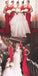 Encantando cabresto vermelho popular cadarço de sereia sexy vestidos de dama de honra de hóspede de casamento longos, WG152