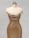 Lantejoula de ouro de um ombro sereia vestidos de dama de honra baratos baratos on-line, WG596