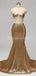 Lantejoula de ouro ver através da sereia baratos dama de honra vestidos on-line, WG595