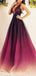 Tule Ombre sem encosto sexy alinha vestidos de baile para os estudantes da tarde longos, 16 vestidos doces alfandegários baratos, 18564
