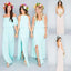 "Pretty Young Junior Mint Mismatched Different Styles Side Split Chiffon Cheap Long Bridesmaid Dresses, WG197"