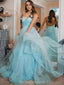 Sexy Backless Spaghetti Straps Ruffles A-Line Long Evening Prom Dresses, Evening Party Prom Dresses, 12336Mais informações