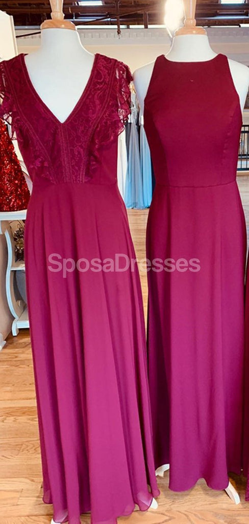 Vestidos de dama de honra rosa quente não combinados on-line, vestidos baratos de damas de honra, WG694