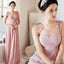 Costume de pá rosa gaze feita vestidos de dama de honra longos, WG224