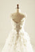 Στρογγυλή Λαιμόκοψη Δείτε Μέσα από το Χειροποίητο Λουλούδι Φορέματα Ενός γραμμών Γάμου, Custom Made νυφικά, Φθηνά Νυφικά, WD217