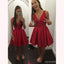 Σύντομη φτηνές V λαιμό απλό κόκκινο Homecoming φορέματα Κάτω από 100, CM462