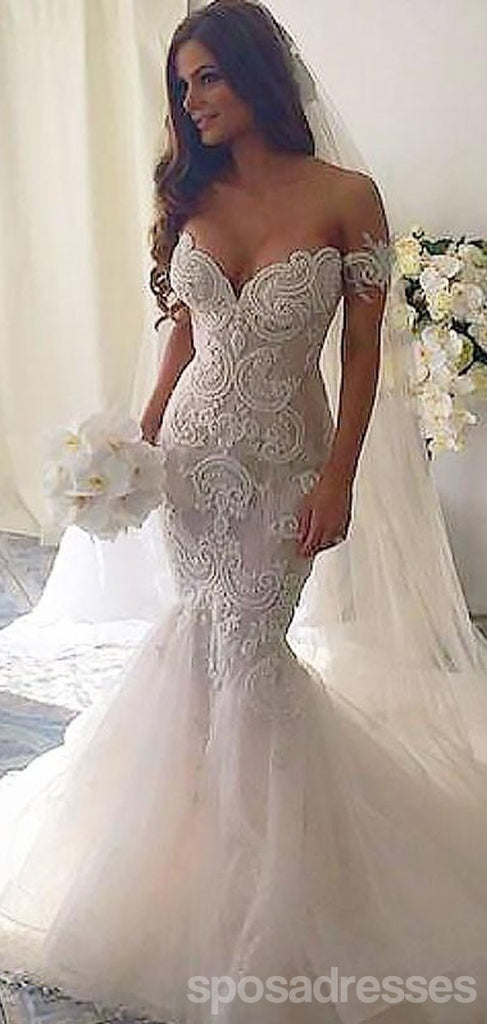 Sexy Off Shoulder Backless Lace Sereia Wedding Vestidos Online, WD420