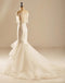 Κοντό Μανίκι Γοργόνα Δείτε Μέσα από το Πίσω Γαμήλια Φορέματα Δαντελλών, Custom Made νυφικά, Φθηνά Νυφικά Φορέματα, WD223