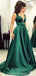 V Λαιμός Σμαραγδένια Πράσινο Φθηνό Μακρύ Βραδινό Χορός Χορός, Βραδινά Κόμμα Prom Φορέματα, 12346