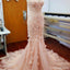 Ροζ δαντέλα γλυκό σέξι γοργόνα Γαμήλια φορέματα με Appliques, WD0033