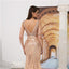 V Neck Rose Gold Fortemente Beaded Mermaid Evening Prom Dresses, Evening Party Prom Dresses, 12095