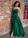 Sexy Esmeralda Halter Verde Backless Side Slit Long Evening Prom Dresses, 17508