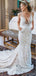 V-neck Lace Mermaid Cheap Wedding Dresss Online, Cheap Lace Bridal Dresses, WD478