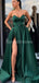 Esmeralda Verde Sweetheart Lado Fenda Vestidos de Baile da Noite, Vestidos de Baile de Festa da Noite, 12269