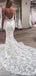 Veja através de cintas de espaguete Lace Mermaid Vestidos de Noiva Baratos Online, Vestidos de Noiva de Renda Barata, WD470