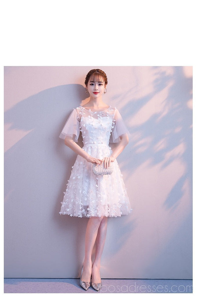 Sweet Off White Lace Cheap Homecoming Vestidos on-line, cheap short prom dresses, CM775