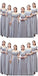 Chiffon cinza comprimento incompatível Chiffon dama de honra vestidos on-line, WG532