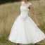 Simples Ilusão de Pescoço Baratos Vestidos de Noiva Curtos Online, WD365
