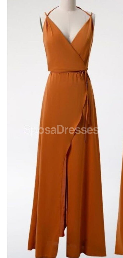 Vestidos de dama de honra simples baratos baratos queimados laranja on-line, vestidos de damas de honra baratos, WG721