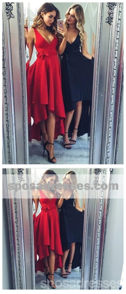 Φορέματα με χαμηλό λαιμό και χαμηλό V με απλό κόκκινο φόρεμα σε απευθείας σύνδεση, CM535