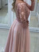 Από τον Ώμο Εξώπλατο Μακρύ Μανίκι Ρουζ σε Ροζ Φορέματα Prom Βραδιού, 17401