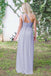 Um ombro Dusty Blue Long Chiffon baratos dama de honra vestidos on-line, WG260