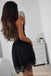 Espaguete sem encosto sexy segura vestidos de regresso para casa de cadarço pretos vestidos de baile para os estudantes curtos online, baratos, CM741