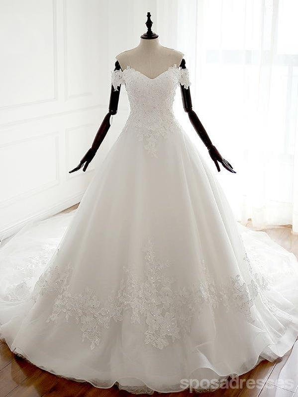 Fora do ombro querida a linha laço longo personalizado casamento barato vestidos de noiva, WD299