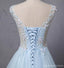Veja através de Cap Sleeve Light A-Line Long Evening Prom Dresses, 17623