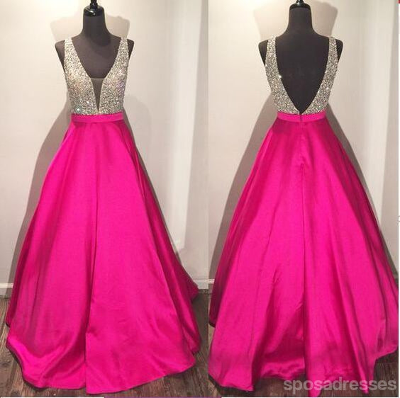 Backless A line Evening Prom Dresses, 2017 Long Party Prom Dress, Custom Long Prom Dress, Cheap Party Prom Dress, Επίσημο Prom Dress, 17034