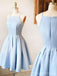 Simples simples azul curto vestidos de boas vindas baratos com menos de 100, CM610