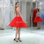 Halter δύο κομμάτια κόκκινο rhinestone φτηνά φορέματα homecoming on-line, φτηνά κοντά φορέματα prom, CM805