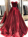 Querida vermelho escuro A linha barato longo Evening Prom Dresses, Evening Party Prom Dresses, 18621