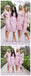 Μακριά Μανίκια με Ροζ Δαντέλα Γοργόνα Φθηνά Σύντομη Φορέματα Παράνυμφων σε απευθείας Σύνδεση, WG257