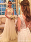 Καπάκι Μανίκι Δαντέλα Δείτε Μέσα από Σιφόν Γάμο στην Παραλία Φορέματα σε απευθείας Σύνδεση, WD418