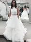 Organza de duas peças A linha de vestidos on-line, vestidos de noiva simples baratos, WD452