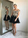 Off Shoulder Gold Lace Black Cheap Short Homecoming Dresses Online, CM600