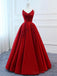 Το 2018 Κόκκινο V Λαιμό Μια γραμμή Συνήθειας Μακρύ Βράδυ Φορέματα Prom, 17717