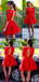 A manga Longa Sexy vermelha abre atrás vestidos de baile para os estudantes de regresso para casa de cadarço, 16 Vestidos Doces, CM0002