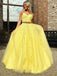 Sexy Duas peças amarelas Rendas Vestidos de Baile da Noite, Vestidos de Baile de Festa da Noite, 12142