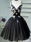 Espaguete segura cadarço preto vestidos de baile para os estudantes de regresso para casa atraentes, vestidos de coquetel baratos, CM346